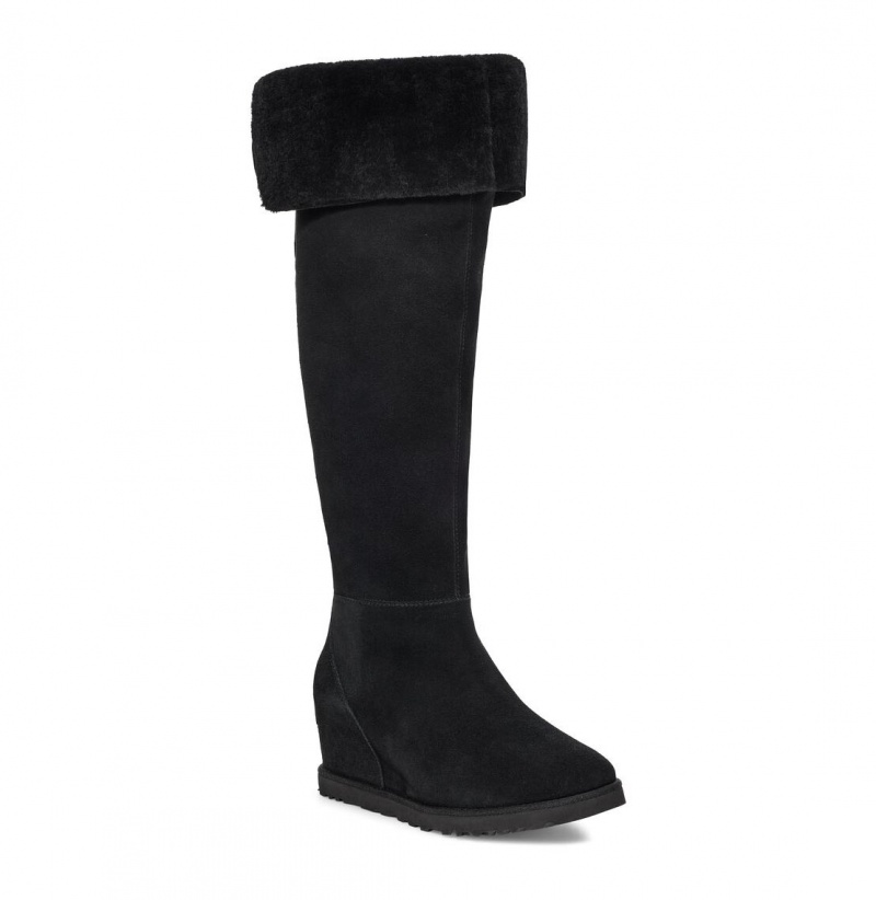 UGG Klasické Femme Over-the-Knee Snurovacie Topanky Damske Čierne | SK-596CJXTNG