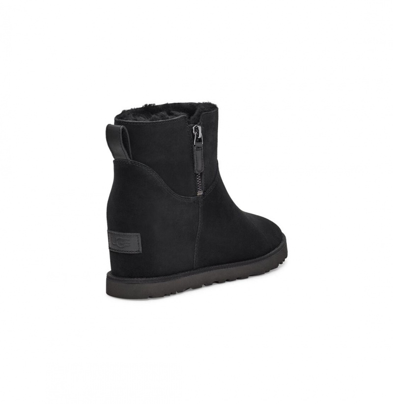 UGG Klasické Femme Zip Mini Čižmy Na Kline Damske Čierne | SK-528ZTHVQM