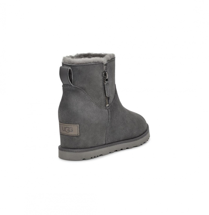 UGG Klasické Femme Zip Mini Čižmy Na Kline Damske Siva | SK-684WEPKQF