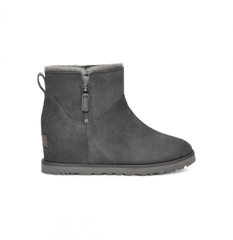 UGG Klasické Femme Zip Mini Čižmy Na Kline Damske Siva | SK-684WEPKQF
