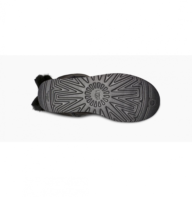 UGG Klasické Heritage Bow Čižmy Z Ovčej Kože Damske Čierne | SK-804RQGICV