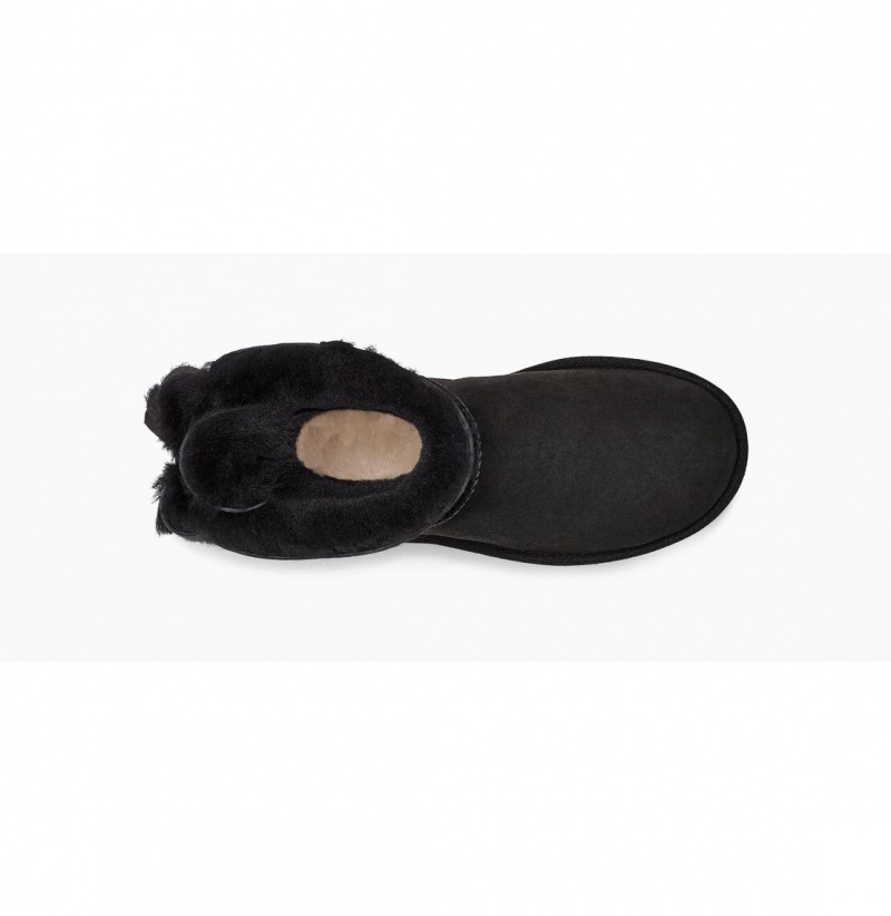UGG Klasické Heritage Bow Čižmy Z Ovčej Kože Damske Čierne | SK-804RQGICV