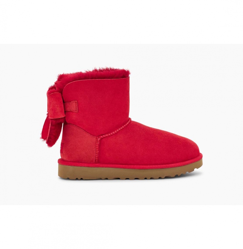 UGG Klasické Heritage Bow Čižmy Z Ovčej Kože Damske Červené | SK-062MJCQVX