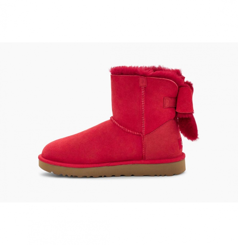 UGG Klasické Heritage Bow Čižmy Z Ovčej Kože Damske Červené | SK-062MJCQVX