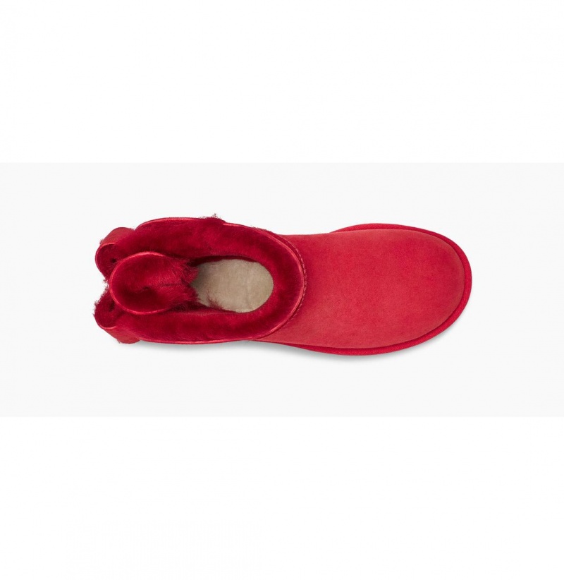 UGG Klasické Heritage Bow Čižmy Z Ovčej Kože Damske Červené | SK-062MJCQVX