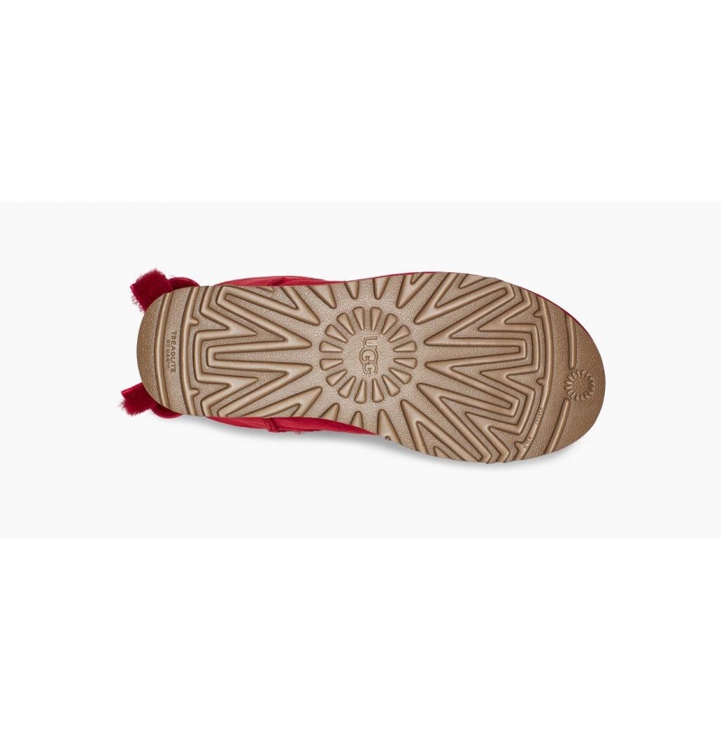 UGG Klasické Heritage Bow Čižmy Z Ovčej Kože Damske Červené | SK-062MJCQVX
