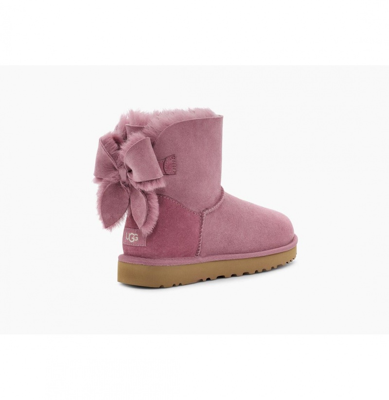 UGG Klasické Heritage Bow Čižmy Z Ovčej Kože Damske Ruzove | SK-143CNTZVY