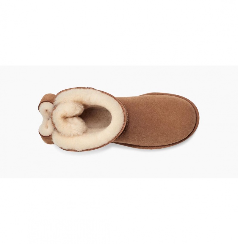 UGG Klasické Heritage Bow Čižmy Z Ovčej Kože Damske Hnede | SK-056OLUCJS