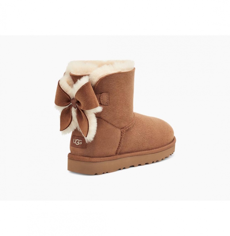 UGG Klasické Heritage Bow Čižmy Z Ovčej Kože Damske Hnede | SK-056OLUCJS