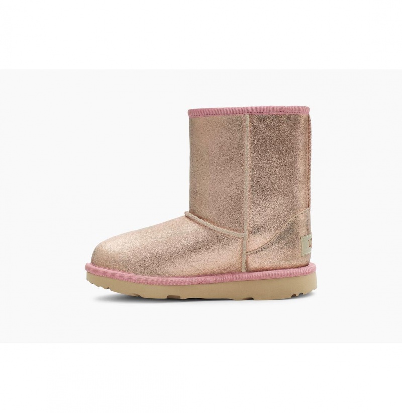 UGG Klasické II Metallic Glitter Čižmy Z Ovčej Kože Detske Ruzove Zlate | SK-108SKLZMY