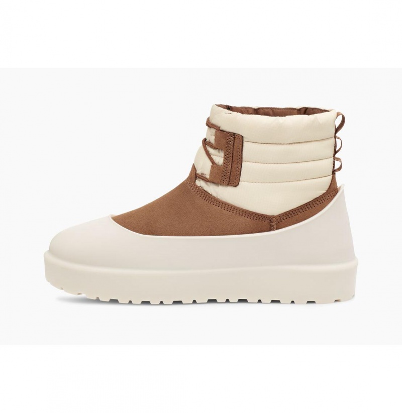 UGG Klasické Mini Cipkovane-Up Weather Zimne Topanky Panske Hnede Biele Siva | SK-195CUKOHE