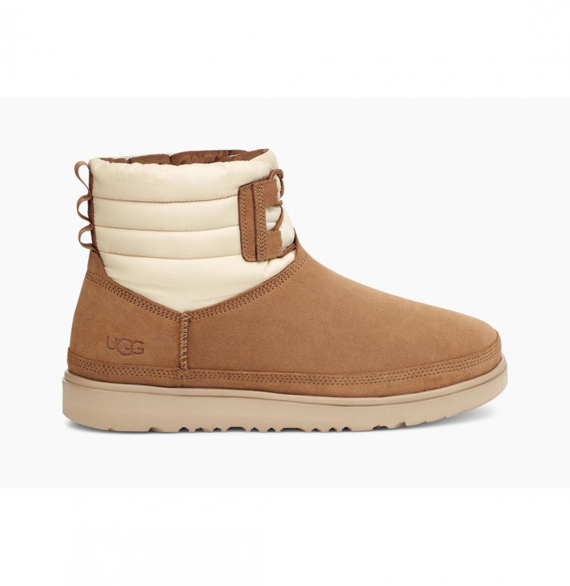 UGG Klasické Mini Cipkovane-Up Weather Zimne Topanky Panske Hnede Biele Siva | SK-195CUKOHE