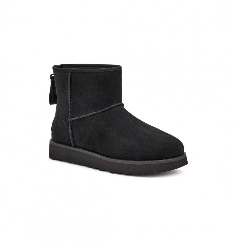 UGG Klasické Mini Logo Zip Zimne Topanky Damske Čierne | SK-914MHFRBL