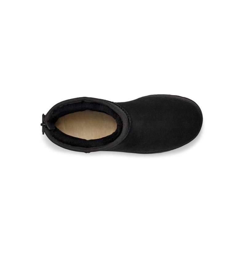 UGG Klasické Mini Logo Zip Zimne Topanky Damske Čierne | SK-914MHFRBL