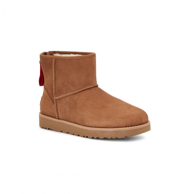 UGG Klasické Mini Logo Zip Zimne Topanky Damske Hnede | SK-032ORUDBH