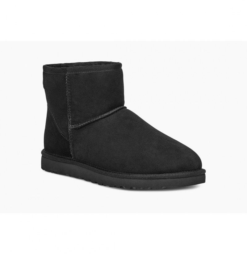 UGG Klasické Mini Čižmy Z Ovčej Kože Panske Čierne | SK-589KFOIYA