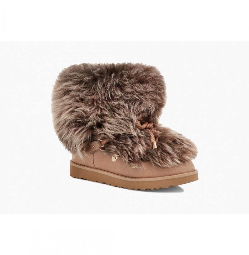 UGG Klasické Posh Mini Fur Čižmy Z Ovčej Kože Damske Marhule | SK-453MLBWEQ
