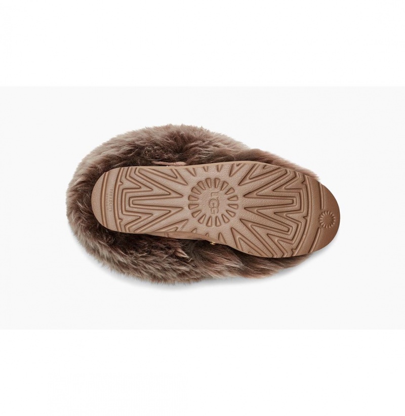 UGG Klasické Posh Mini Fur Čižmy Z Ovčej Kože Damske Marhule | SK-453MLBWEQ