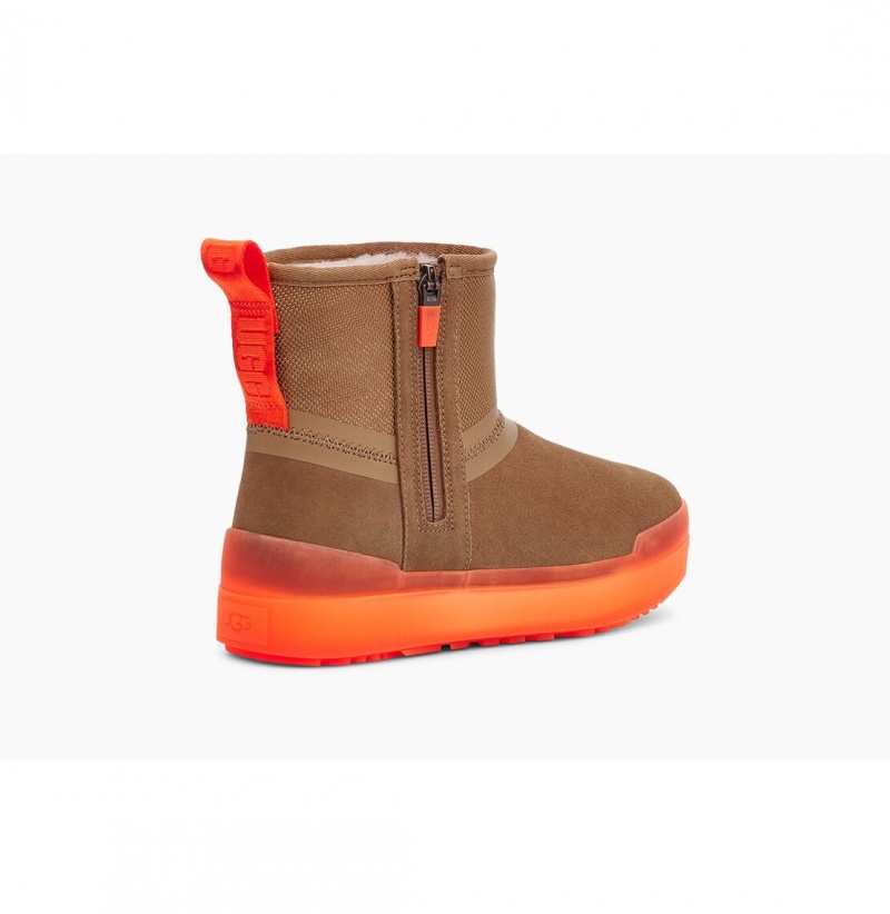 UGG Klasické Tech Mini Clenkove Topanky Damske Hnede | SK-672VJDZSQ