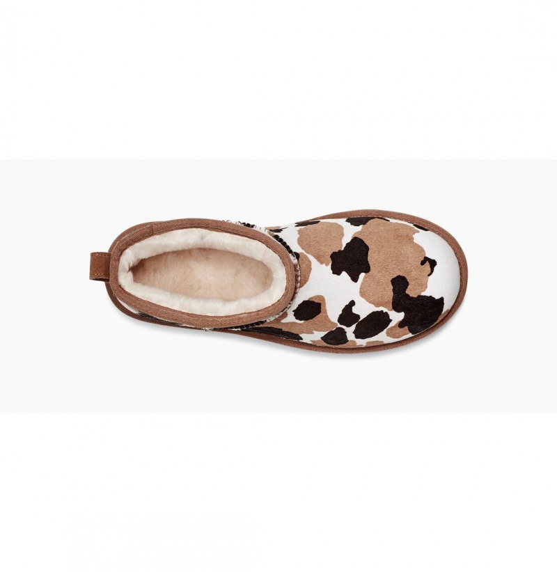 UGG Klasické Ultra Mini Cow Print Clenkove Topanky Damske Hnede | SK-356GSCPRL
