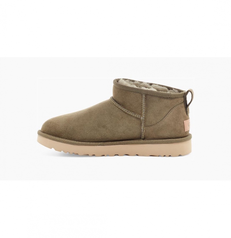 UGG Klasické Ultra Mini Čižmy Z Ovčej Kože Damske Olivovo Zelená | SK-068IAQDES