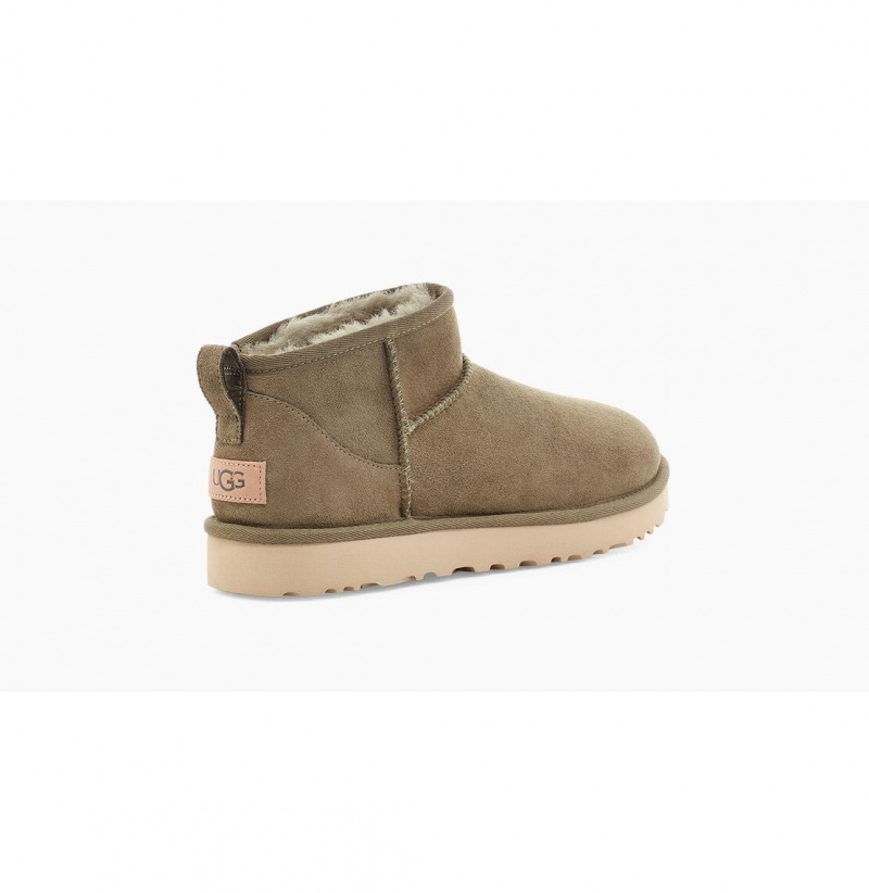 UGG Klasické Ultra Mini Čižmy Z Ovčej Kože Damske Olivovo Zelená | SK-068IAQDES