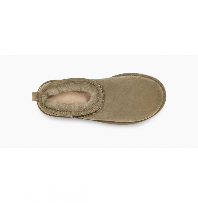 UGG Klasické Ultra Mini Čižmy Z Ovčej Kože Damske Olivovo Zelená | SK-068IAQDES