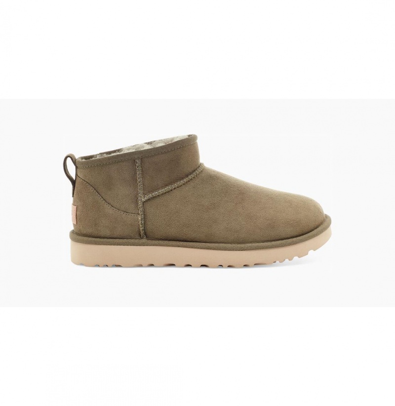 UGG Klasické Ultra Mini Čižmy Z Ovčej Kože Damske Olivovo Zelená | SK-068IAQDES