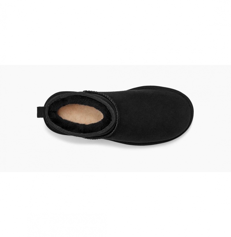 UGG Klasické Ultra Mini Čižmy Z Ovčej Kože Damske Čierne | SK-528JTOQWI