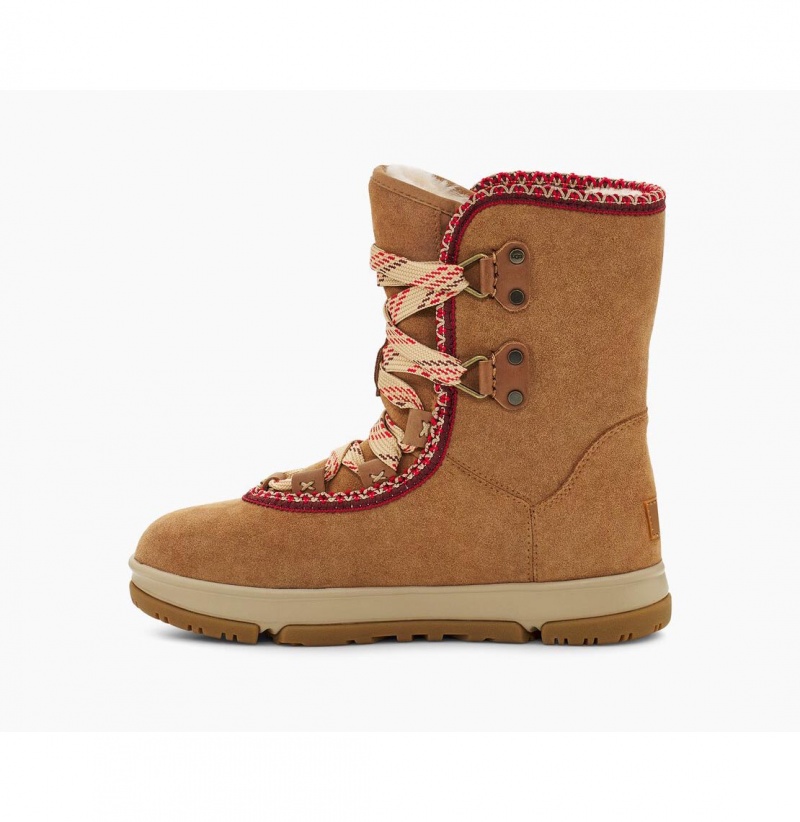 UGG Klasické Weather Hiker Hi Snehule Damske Hnede | SK-894PVUQLT
