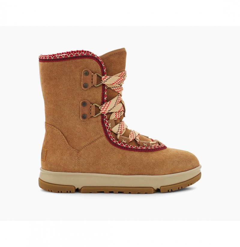 UGG Klasické Weather Hiker Hi Snehule Damske Hnede | SK-894PVUQLT