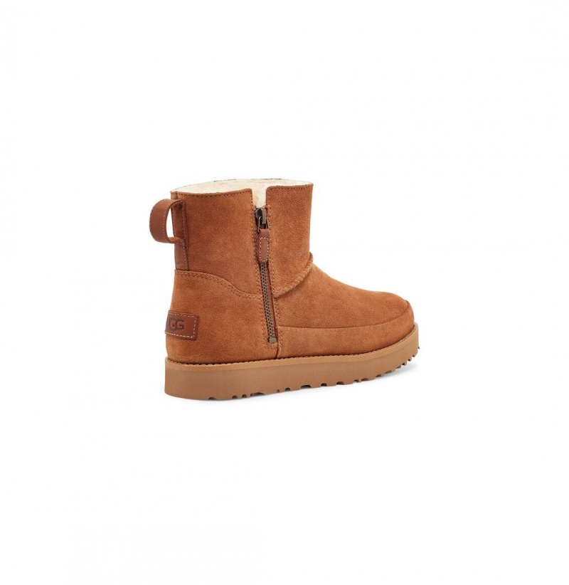 UGG Klasické Zip Mini Clenkove Topanky Damske Hnede | SK-926MPGZRO
