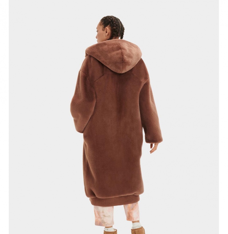 UGG Koko Oversized Faux Fur Kabáty Damske Hnede | SK-503NEBSIU