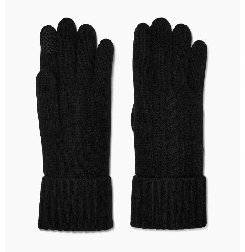 UGG Kory Cable Knit Rukavice Damske Čierne | SK-824BSGDEO