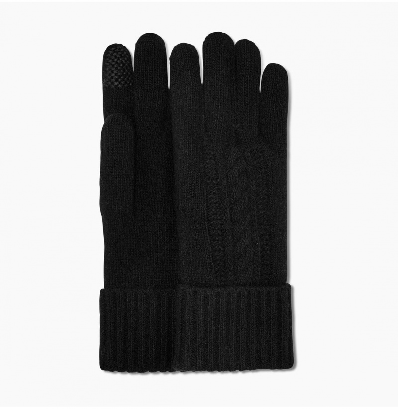 UGG Kory Cable Knit Rukavice Damske Čierne | SK-824BSGDEO