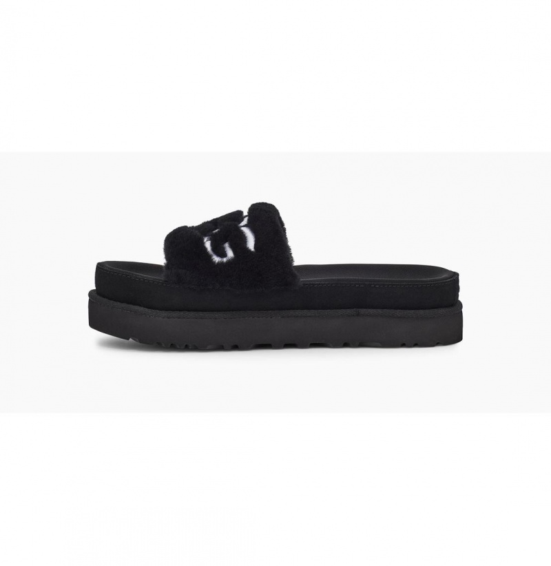 UGG Laton Fur Slapky Damske Čierne | SK-504GXCTKM