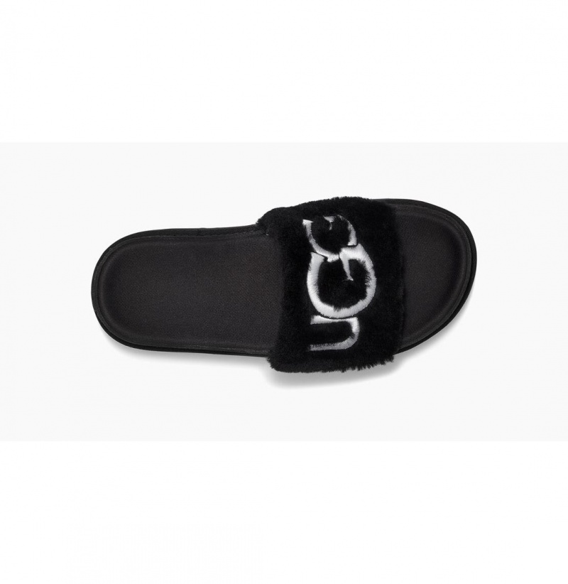 UGG Laton Fur Slapky Damske Čierne | SK-504GXCTKM