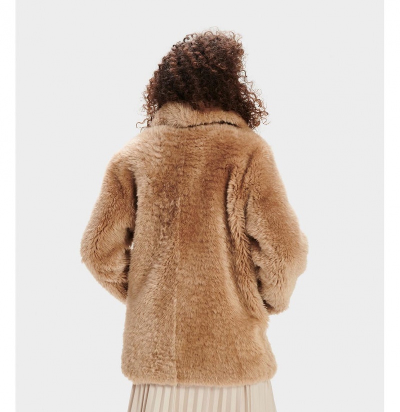 UGG Lianna Kratke Shearling Kabáty Damske Hnede | SK-123DCXZQF