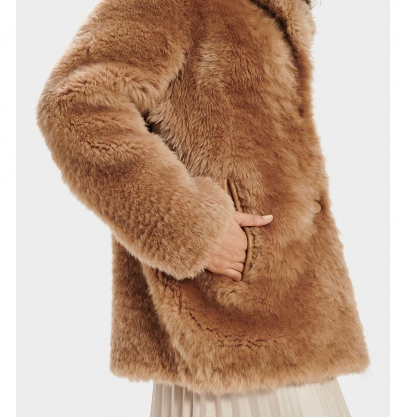 UGG Lianna Kratke Shearling Kabáty Damske Hnede | SK-123DCXZQF