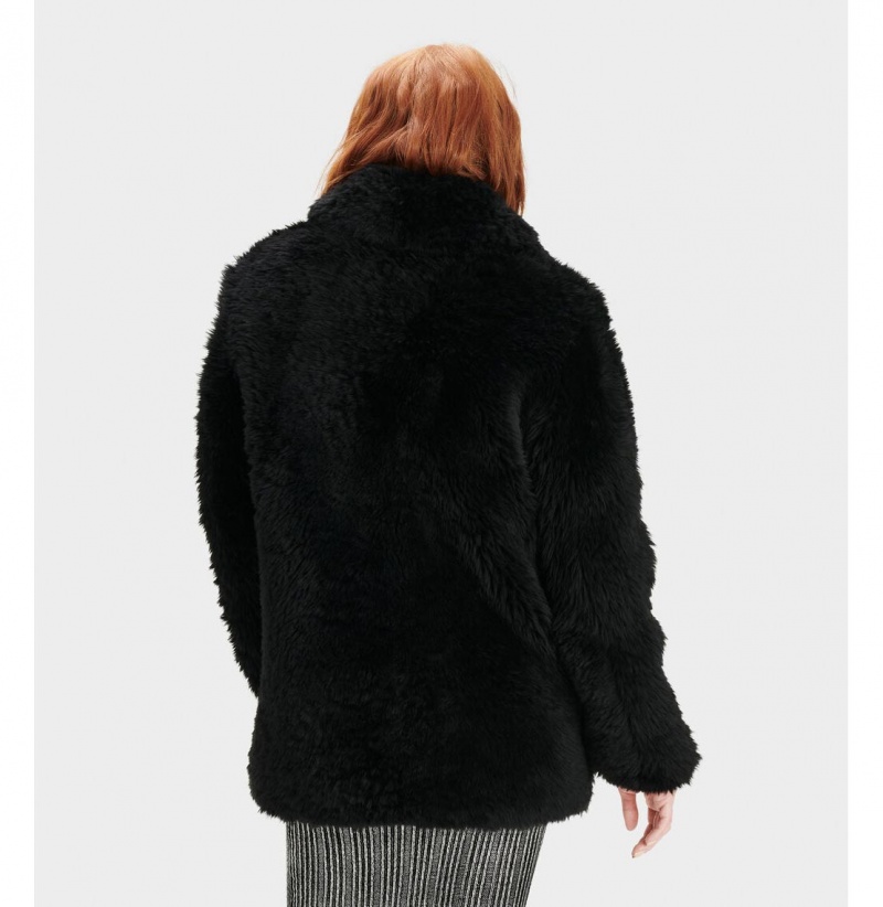 UGG Lianna Kratke Shearling Kabáty Damske Čierne | SK-672VGOUZH