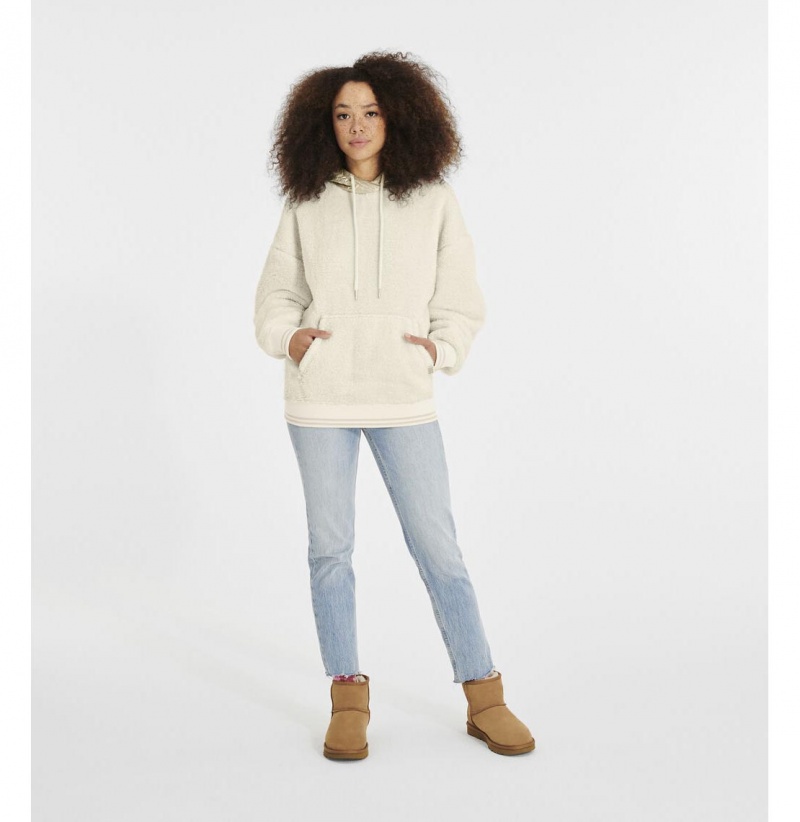 UGG Loyra Sherpa Metallic Mikina s Kapucnou Damske Krém Zlate | SK-843CGASHU