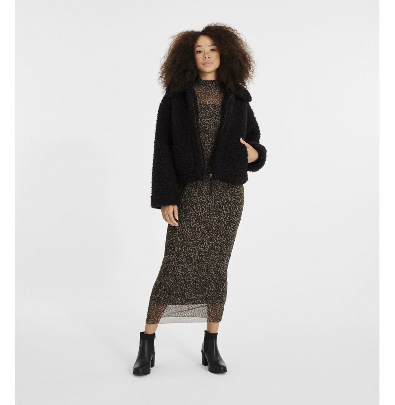 UGG Maeve Sherpa Bundy Damske Čierne | SK-059DXGYPS