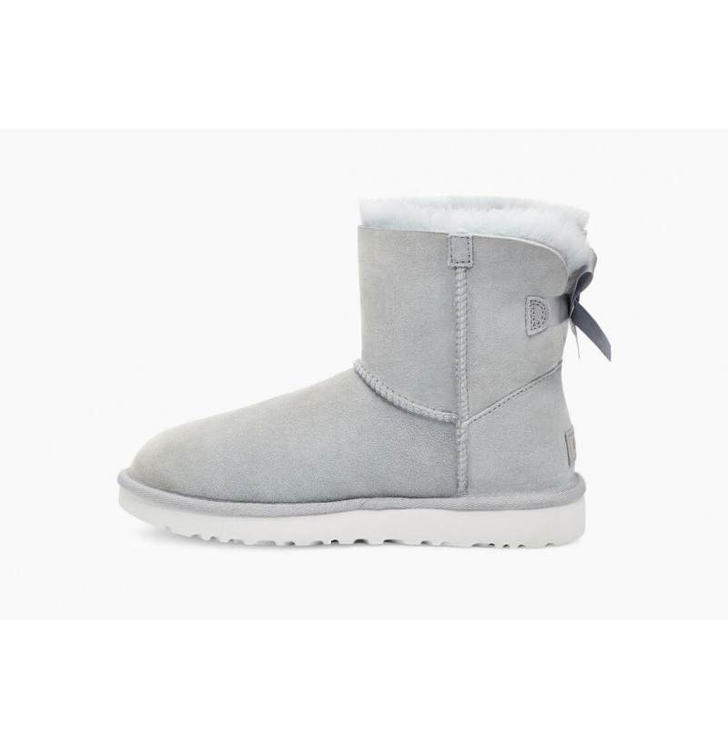 UGG Mini Bailey Bow II Čižmy Z Ovčej Kože Damske Siva | SK-329TNHCPZ