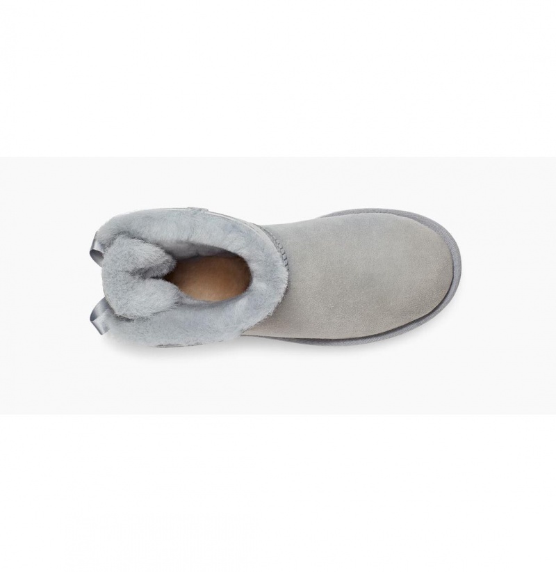 UGG Mini Bailey Bow II Čižmy Z Ovčej Kože Damske Siva | SK-329TNHCPZ