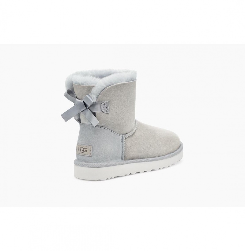 UGG Mini Bailey Bow II Čižmy Z Ovčej Kože Damske Siva | SK-329TNHCPZ