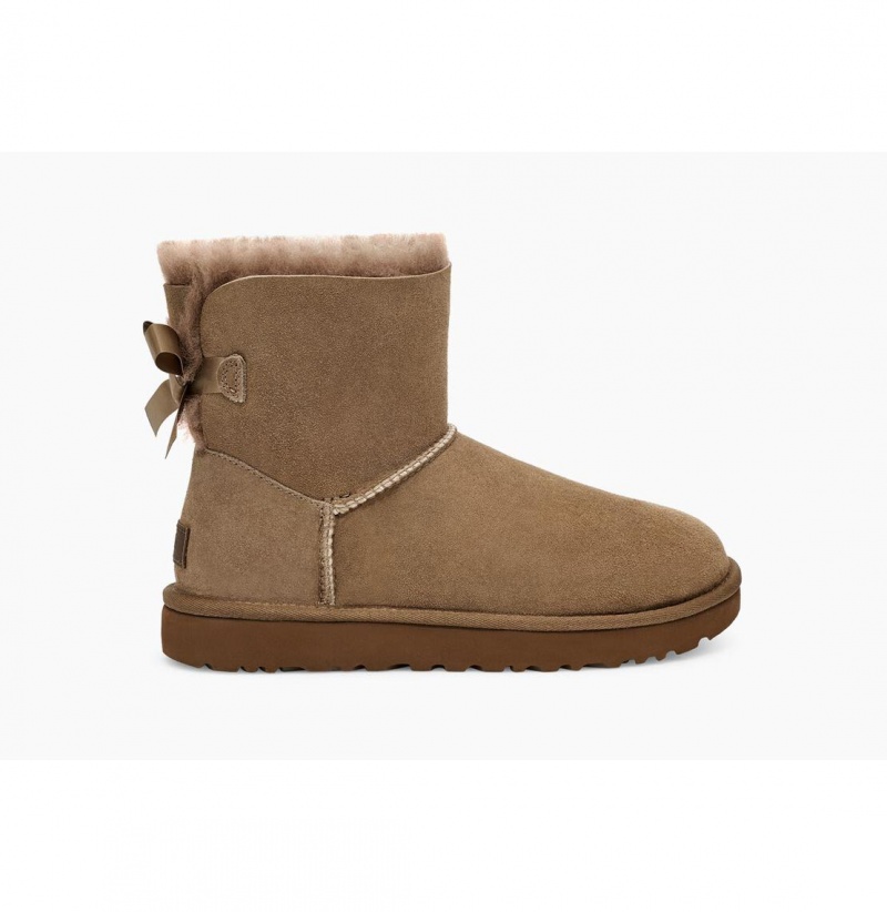 UGG Mini Bailey Bow II Čižmy Z Ovčej Kože Damske Hnede | SK-135FTBAPE