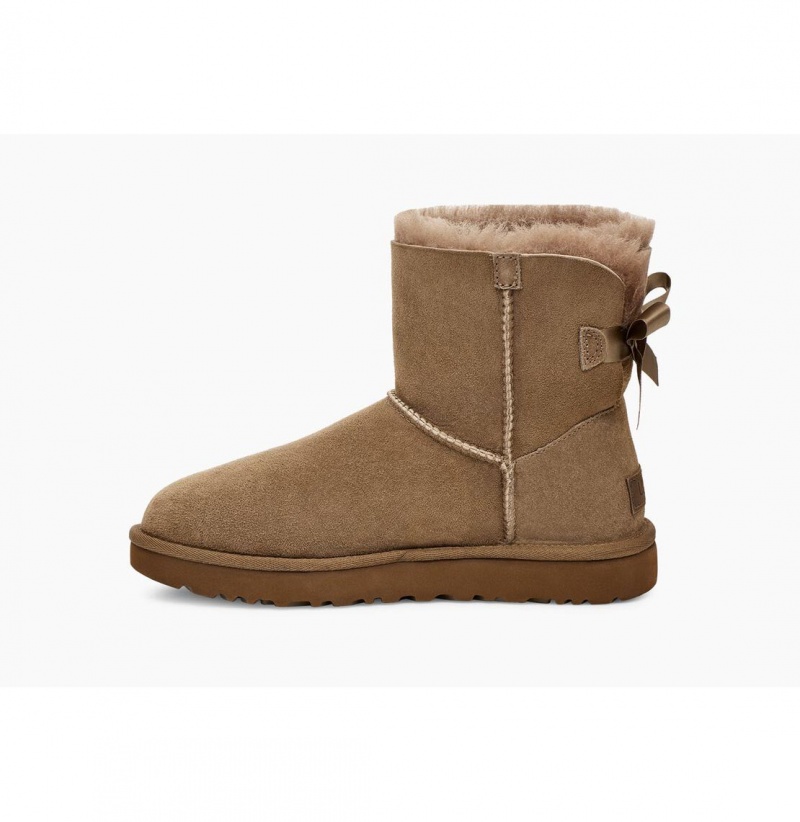 UGG Mini Bailey Bow II Čižmy Z Ovčej Kože Damske Hnede | SK-135FTBAPE