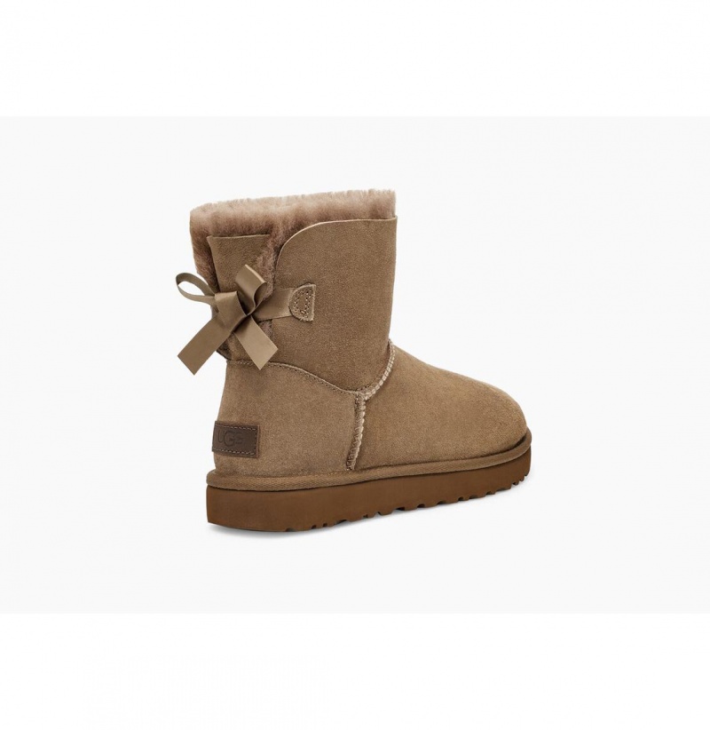 UGG Mini Bailey Bow II Čižmy Z Ovčej Kože Damske Hnede | SK-135FTBAPE