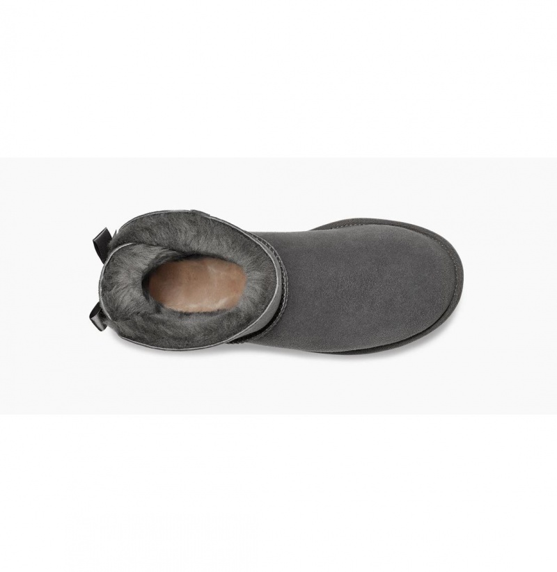 UGG Mini Bailey Bow II Čižmy Z Ovčej Kože Damske Siva | SK-320UDFQBW