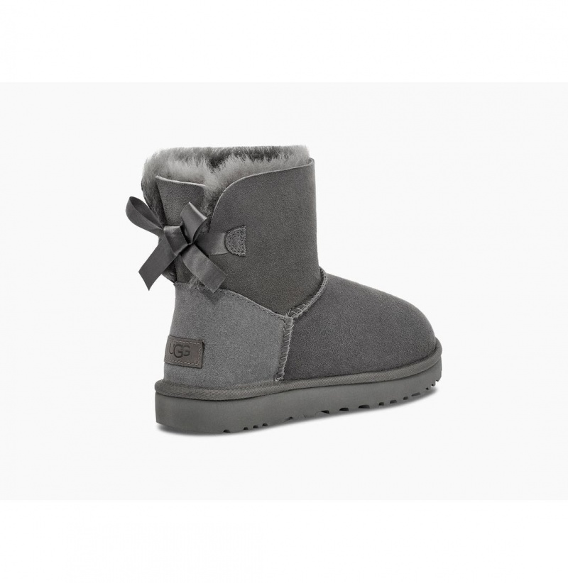 UGG Mini Bailey Bow II Čižmy Z Ovčej Kože Damske Siva | SK-320UDFQBW